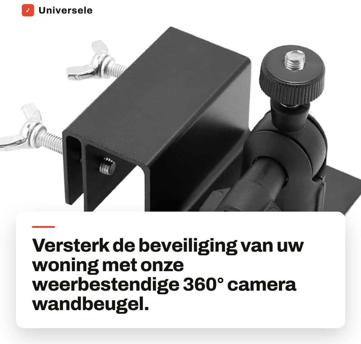 Dailygoods - Universele camerabevestiging - Weerbestendig - 360 graden draai- en kantelbaar - Zwart - Wandmontagebeugel - Geschikt voor buitencamera's...