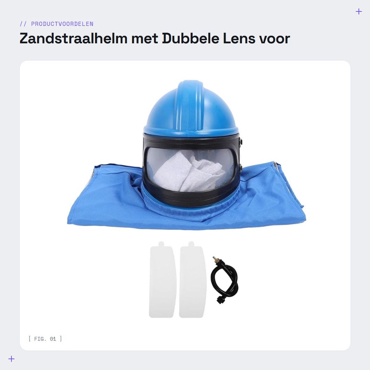 Dailygoods- Zandstraalhelm met dubbele lens - Veiligheidshelm - Lichtgewicht ontwerp - Slijtvast - Bouwhelmen - Ideaal voor zandstralen