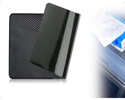 Dailygoods- Anti-slip Mat - Zwarte Siliconen Mat - 19 x 12 cm - Antislip Bekleding - Dashboard Accessoire - Duurzaam en Slijtvast - Dashboardmat