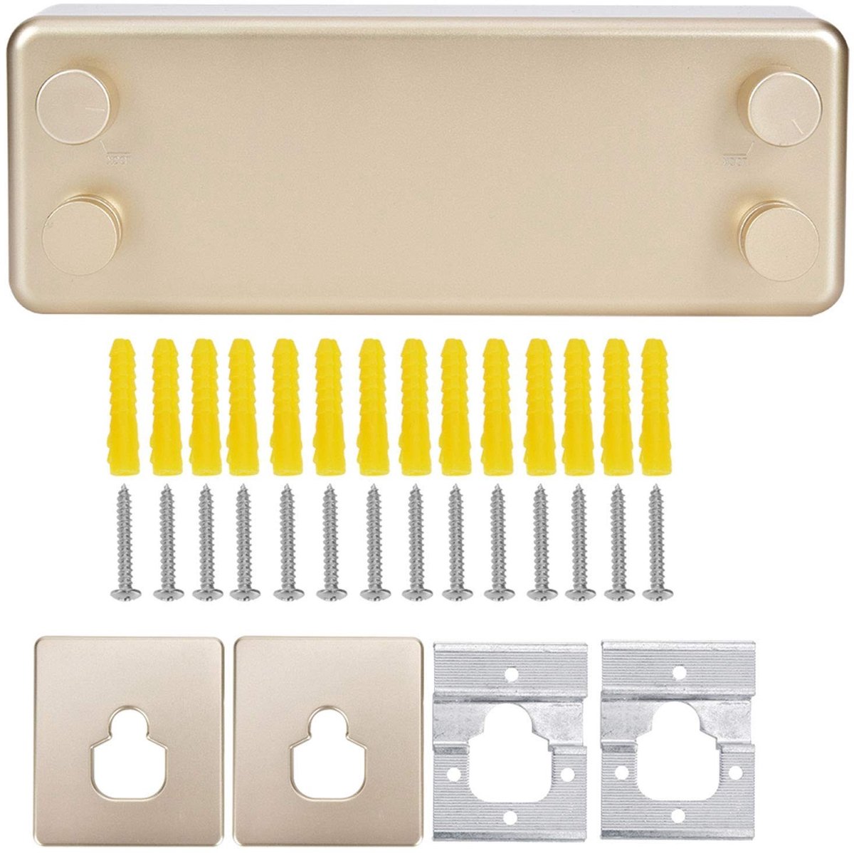 Dailygoods - Intrekbare waslijn - Uitschuifbare waslijn - Modern en eenvoudig te installeren - Goud - Ideaal voor balkon en badkamer - Maximaal 4,2 m...