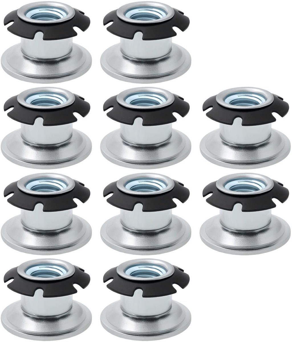Dailygoods- Tubing Insert 10 Stks - Metalen Schroefdraad 3/8-16 - Voor Ronde Buis 25mm - Wanddikte 1,5mm - Voor Meubelverbindingen - Hoge Grip - Buisinvoegstuk