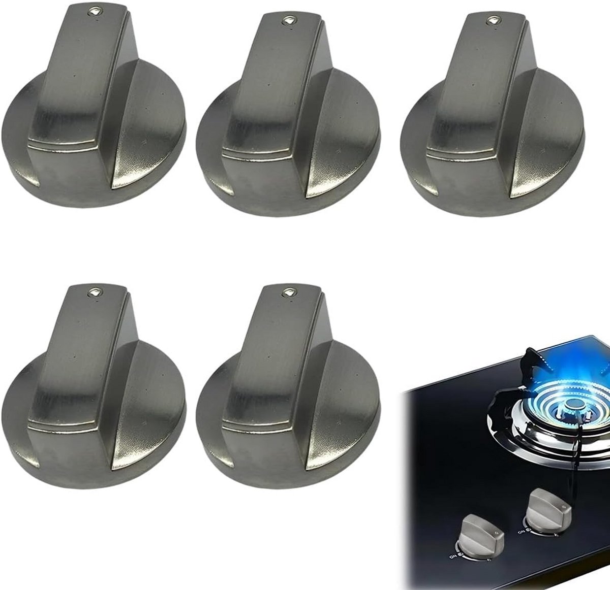 Keukenknoppen - Kookplaat handgrepen - Fornuis bedienen - Universele pasvorm - 6 mm as - Z