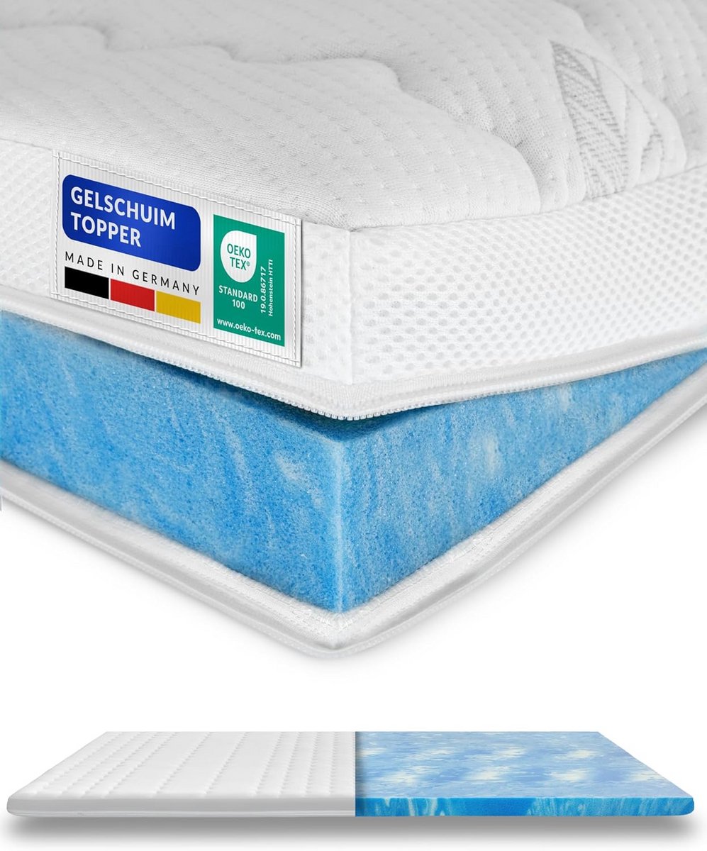 Gelschuim Topper - Matras Oplegger - Betere Slaap - Tencel Lyocell Tijk - 80x190cm Hoogte