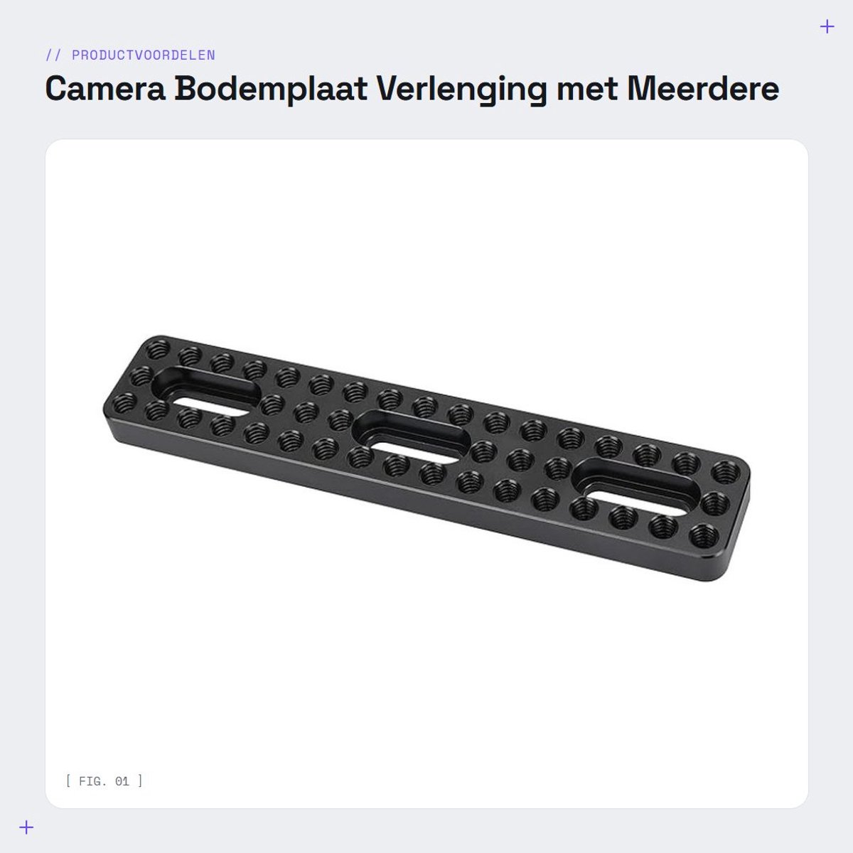 Dailygoods- Bodemplaat Camera - Montageverlenging - Lange Kaasplaat - 1/4 Inch 20 Schroefgaten - Geanodiseerde Aluminiumlegering - Lichtgewicht en Duurzaam - Camera-plaat