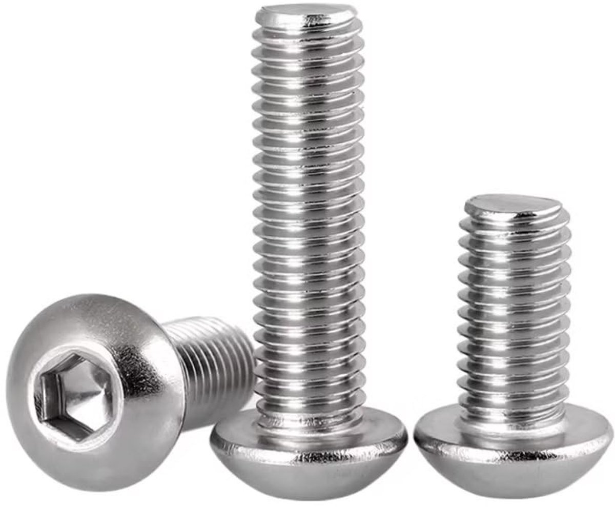 Dailygoods- Inbusschroeven M4 x 120 mm - Ronde Kop - Roestvrij Staal - Machineschroeven - Corrosiebestendig - Set van 10 Stuks - Machineschroef