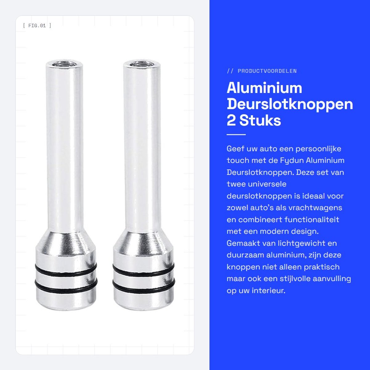 Dailygoods- Deurslotknop 2 Stuks - Aluminium - Universeel - Interieur Deurslot - Decoratieve Knop - Lichtgewicht en Duurzaam - Deurslotknopje