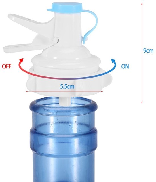 Dailygoods- Flessendispenser 5 Gallon - Waterdispenser met kraantje - Herbruikbaar ventiel - Pomp voor drinkwaterflessen - Geschikt voor flessen zonder schroefdraad - Materiaal: polypropyleen van Dailygoods — afbeelding 5