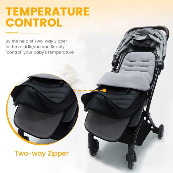 Baby voetenzak - Kinderwagen deken - Winterse uitjes - Afneembaar en wasbaar - 97 x 44 cm - Grijs — afbeelding 4