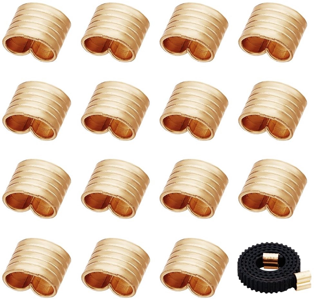 Dailygoods- 3D Printer Onderdelen 16 Stuks - Messing Gespen - Bevestigende Connectoren - Open Tandriem - U-vormig - Duurzaam Materiaal - Tandriemconnector