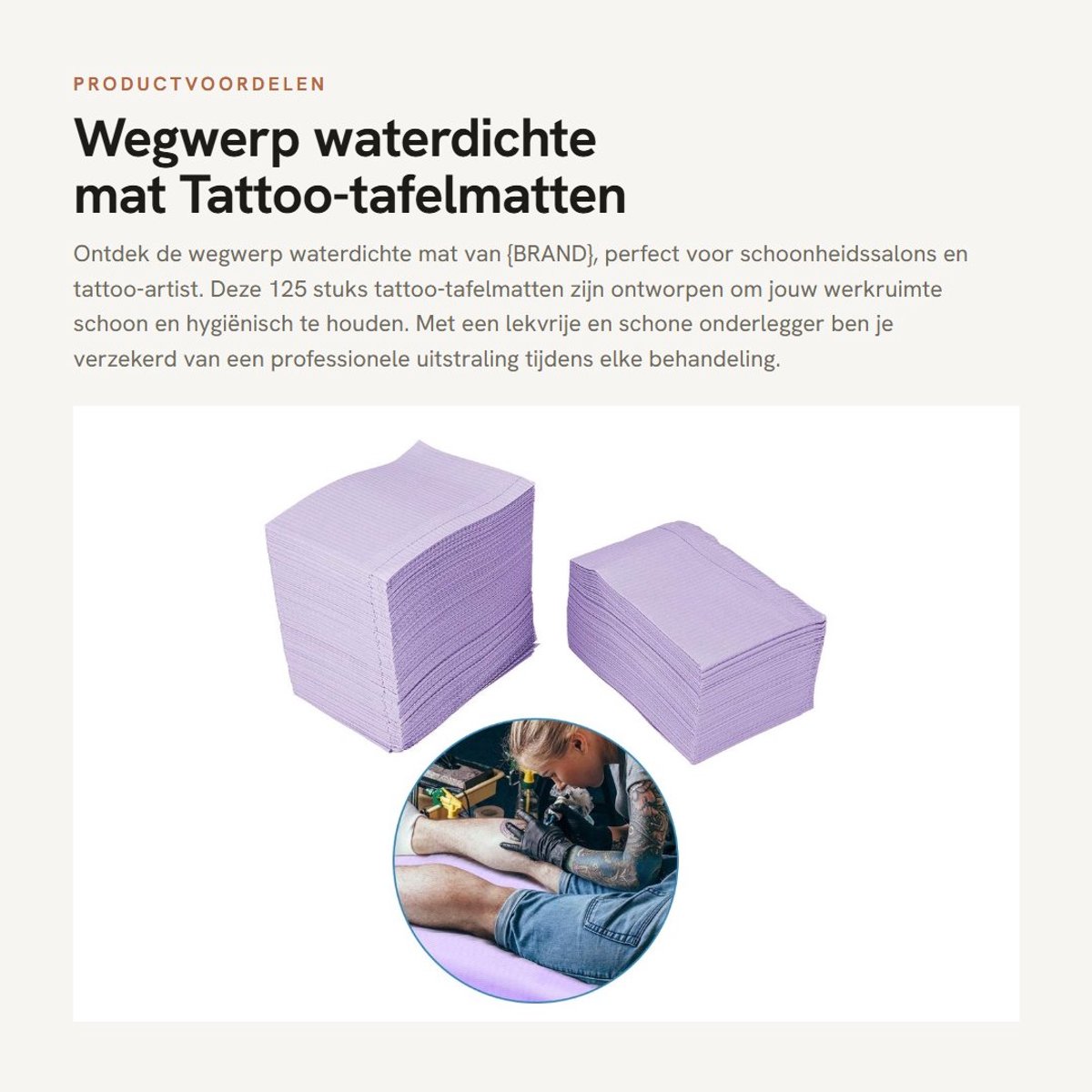 Dailygoods- Tattoo-tafelmat Waterdicht - 125 Stuks - Lekvrij - Onderlegger - Schoonheidssalon - Bescherming tegen Inkt - Wegwerp Tafelkleed