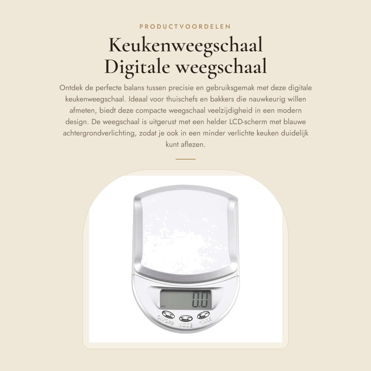 Dailygoods- Keukenweegschaal Digitale Mini - Precisie Weegschaal - LCD-Scherm - Eenheidsconversie - Overbelasting Waarschuwing - Compact formaat