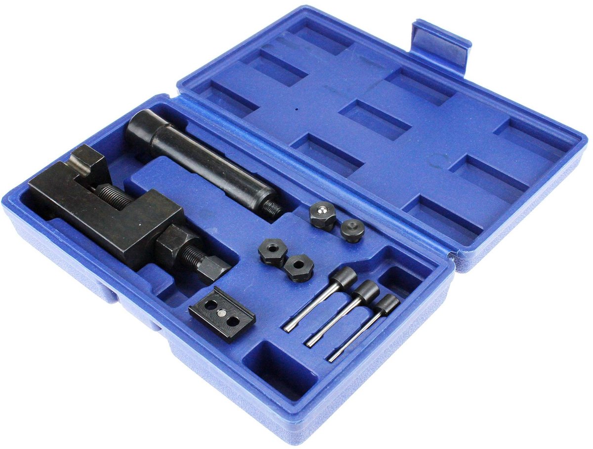 Dailygoods- Kettingbreker Professioneel - Link Splitter Set - Geschikt voor Kettingen #32 tot #532 - Draagtas - Verstelbaar Handvat - Inclusief Accessoires - Kettingtool