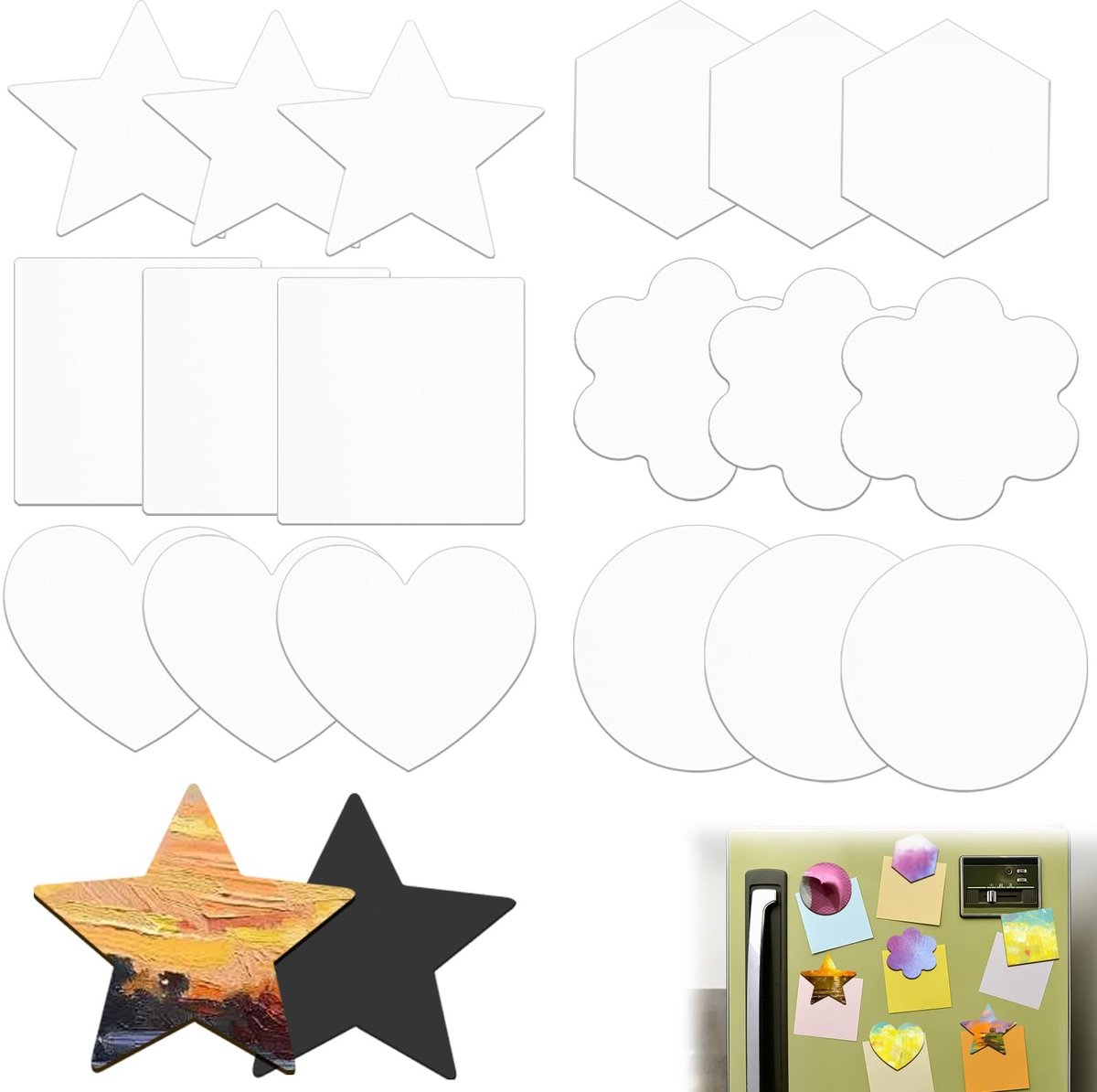 Dailygoods- Schilderpaneel 24 stuks - Magnetisch - Canvas Doek - Mini-Tafelkleden - Doe-het-zelf Schilderkunst - Kunst Cadeau
