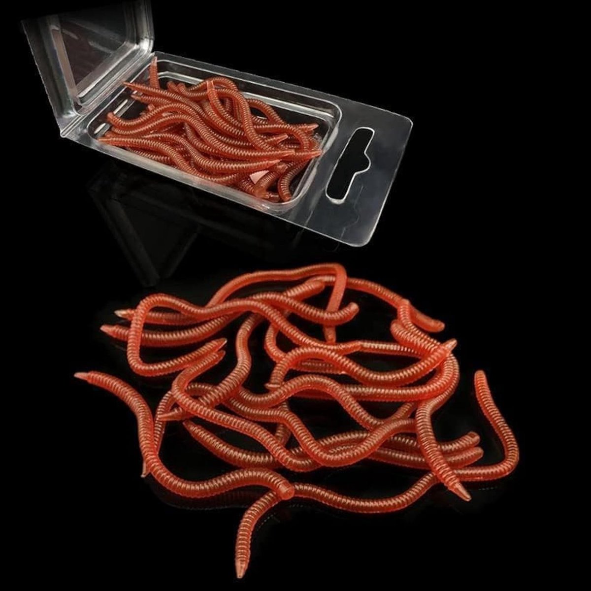 Dailygoods- Vissenlokt 20 Stuks - Kunstaas Set - Zachte Plastic Aas - Earthworm Vorm - 8CM Lengte - Milieuvriendelijk Materiaal