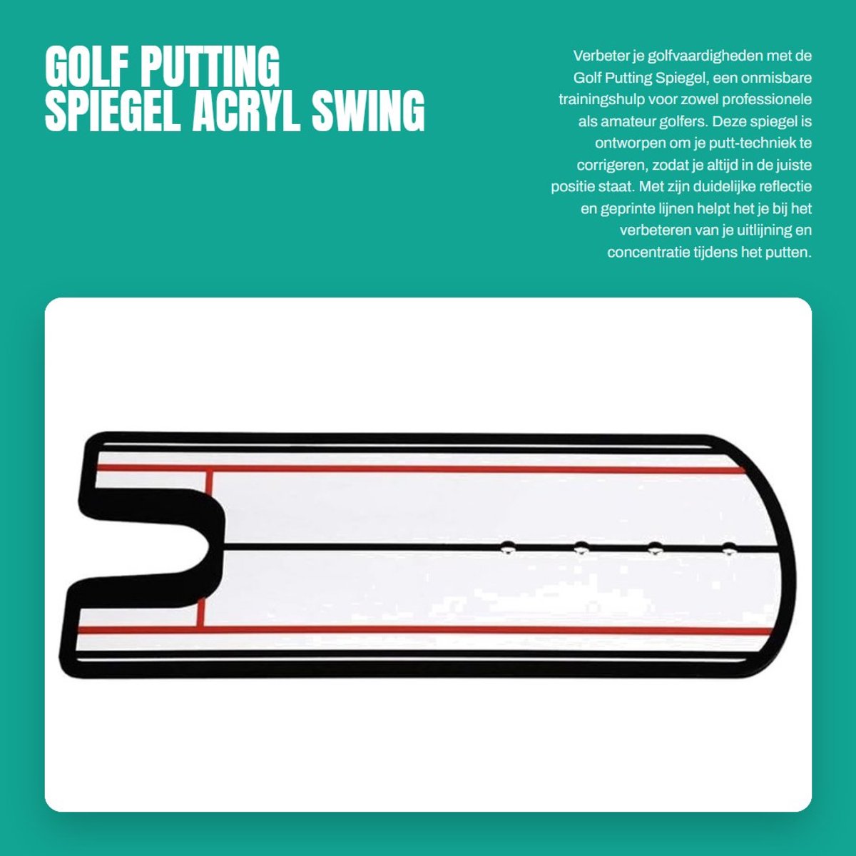 Dailygoods- Putting Spiegel - Acryl Trainingshulp - Golf Swing Uitlijning - Professionele/Amateur Spelers - Draagbaar/Lichtgewicht - Verbeter Putting Alignement - Golf Trainingshulpmiddel