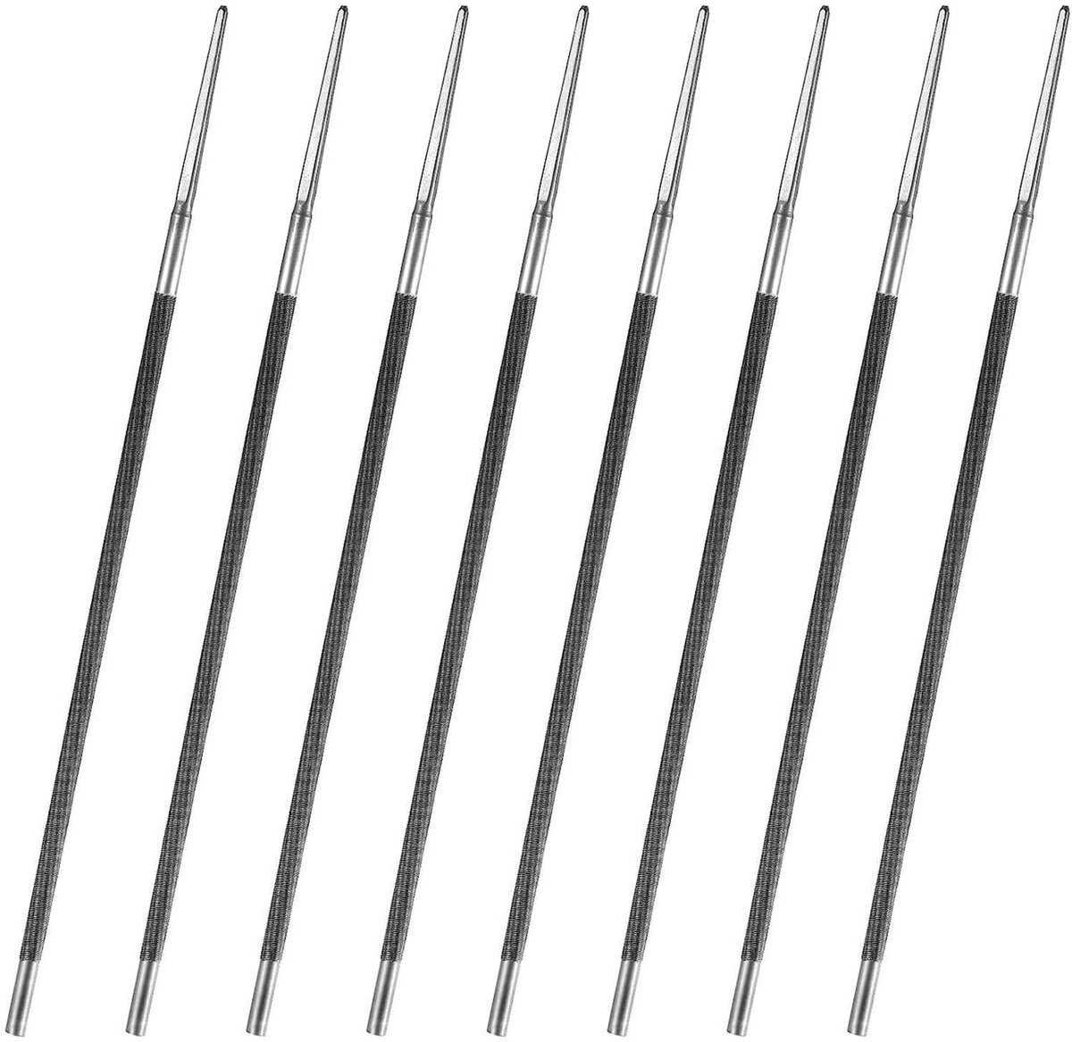Dailygoods- Kettingzaagvijl 8 Stuks - 4,8 mm Vijl - Stalen Vijlen - Handmatig Slijpen - Verpakkingsgrootte 27 x 12 x 2 cm - Gewicht 250 gram - Zaagvijl