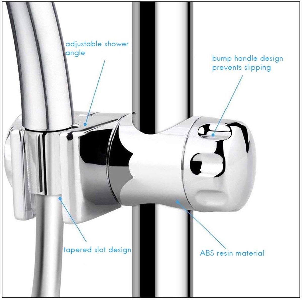 Dailygoods- Douchekop Houder Verstelbaar - Douchekophouder - Wandbeugel - Beugel Badkamer - Douchekop Beugel - Geschikt voor 25mm Riser Rail - Douchebeugel