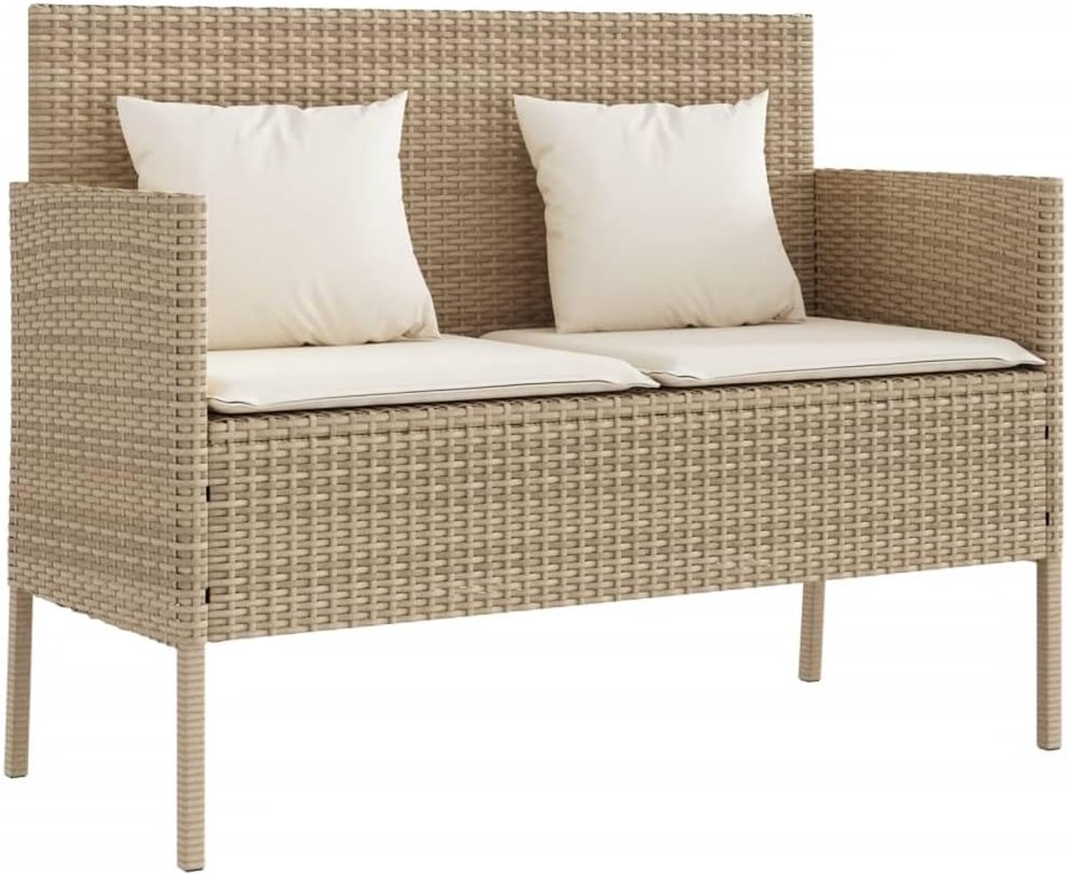 Tuinbank met opbergruimte - Buitenbank kussens - Genieten in de tuin - Waterdichte opbergzak - 13.6 kg - Beige