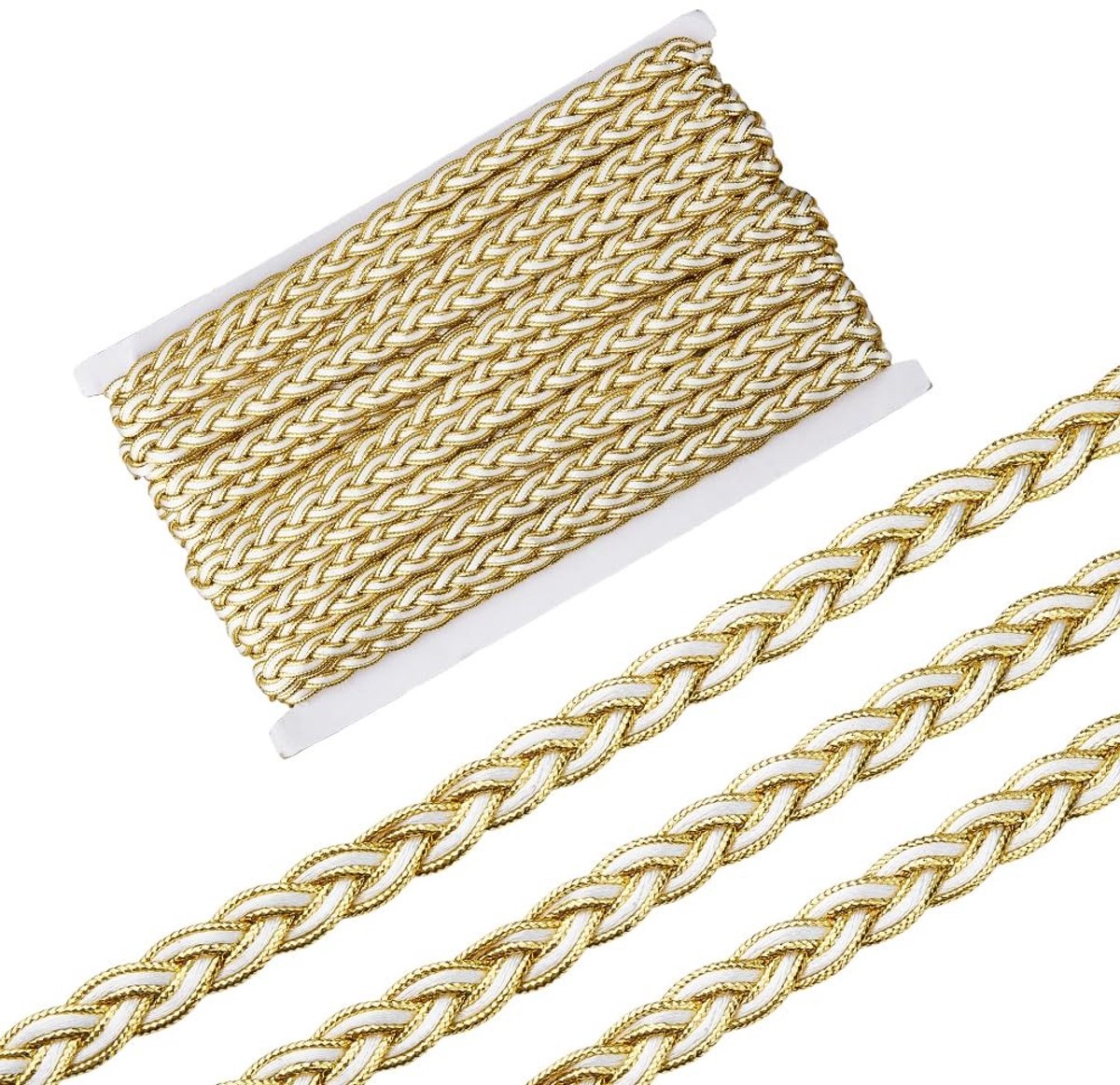 Dailygoods- Metallisch Kant 20 Yards - Gouden Trim - Gevlochten Lint - Polyester - 13 mm Breed - Elegant Ontwerp