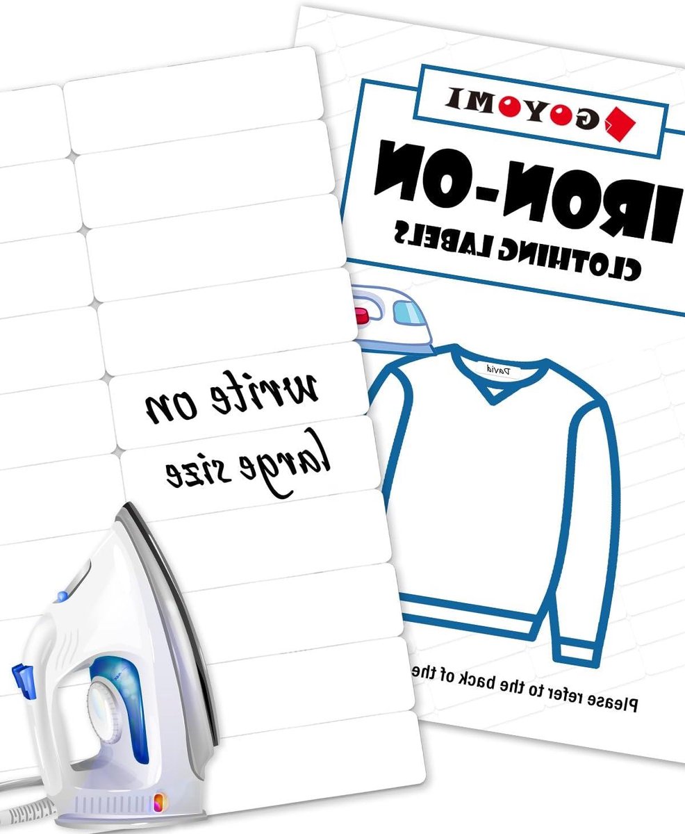 Beschrijfbare opstrijkbare kledinglabels, stoffen labels voor kinderdagverblijf, verpleeghuis, kamp, school, wasserij, organiseren, wasmachine en droger, 100 stuks, maat 0,5 x 1,75 inch, met 1