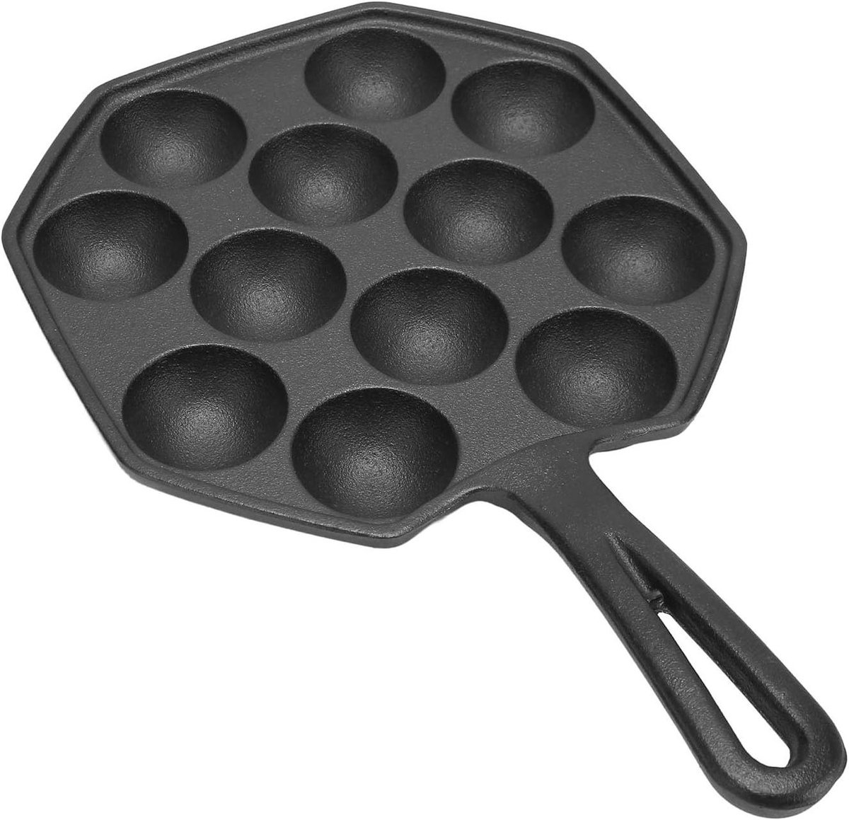 Takoyaki Kookpan Snack Pan Lekkere Snacks Maken Non-stick Gietijzer 18 cm Diameter Zwart
