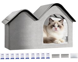 Verkoelend Hondenhok | Opvouwbaar Kattenpension met IJspack | Zomer Opvouwbaar Puppyhuisje - voor Binnen, Buiten, in de Zomer, Achtertuin, Kamperen, Reizen en Tuin