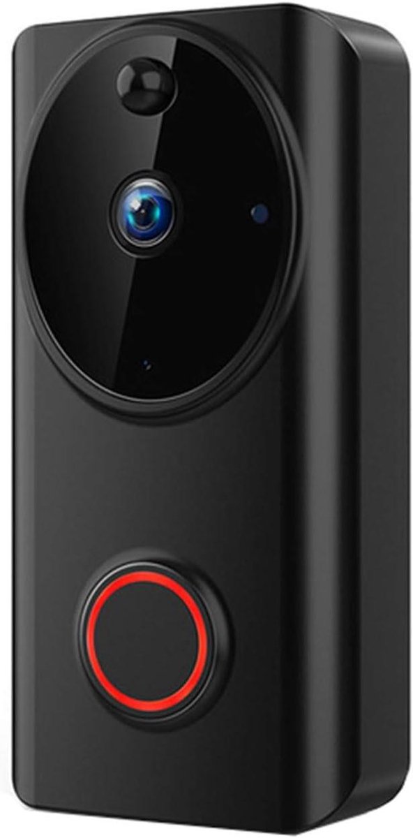 Smart Video Deurbel Camera, Draadloze Wifi Deurbel 720P HD Groothoekzicht Beveiliging met Deur Tweeweg Audio Talk, Nachtzicht, PIR Bewegingsdetectie & App Afstandsbediening, Zwart