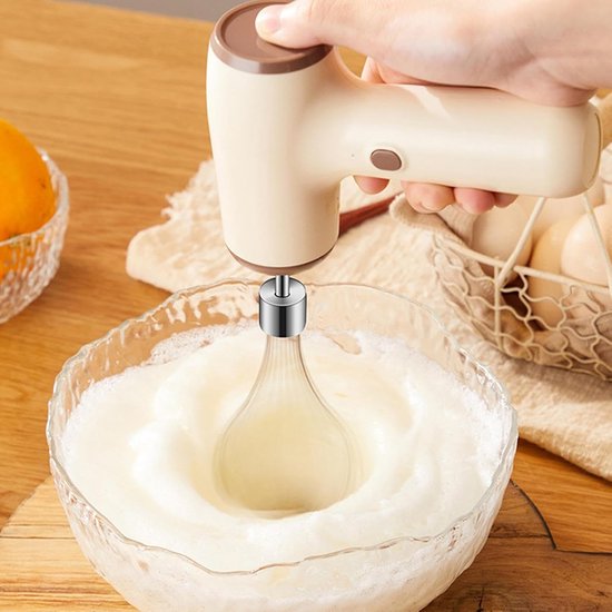 Elektrische handmixer - Keukenmixer garde - Mengen en kloppen - Draadloos en oplaadbaar - 145 cm - Koffie met melk van Merkloos — afbeelding 2