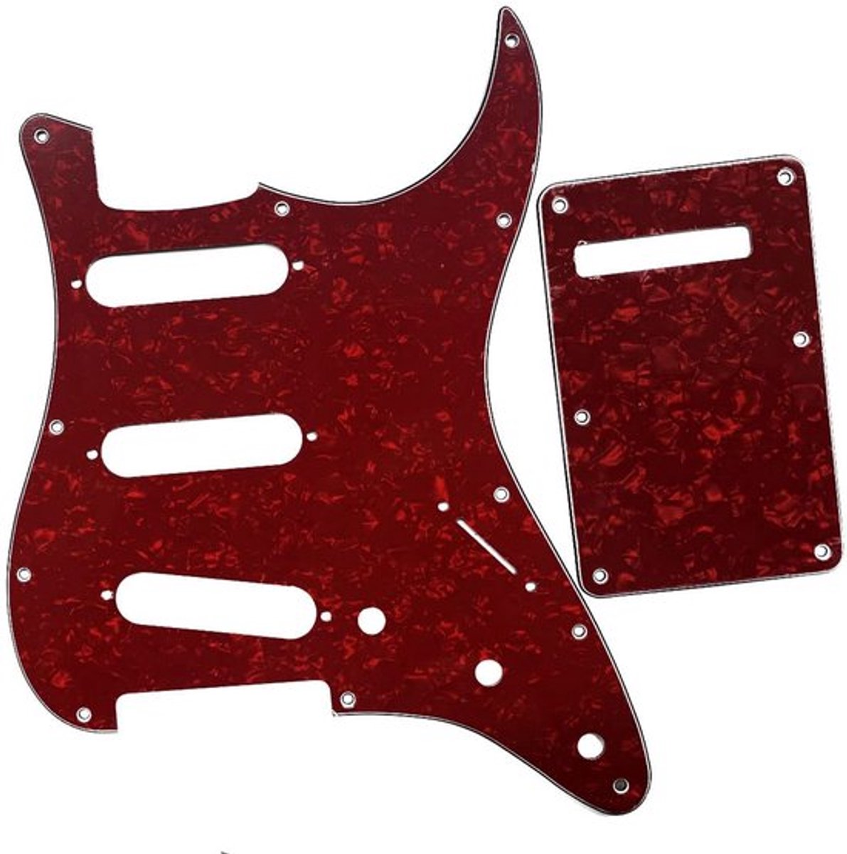 Street SSS Pickguard en ST Achterplaat Tremolo Deksel Rood Parels