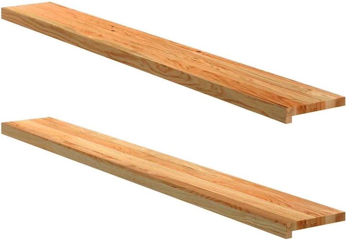 Houten Vensterbanken - Raamplaten Hout - Decoratie Plaatsen - Massief Eikenhout - 160x20x2 cm - Lichtbruin