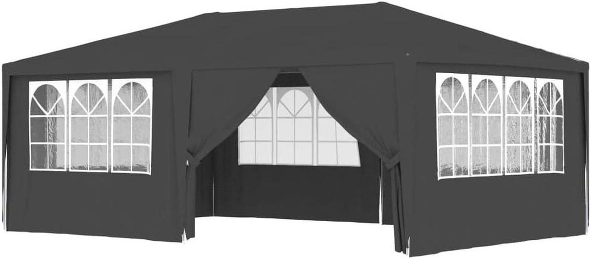 Paviljoen met Wanden - Feesttent Tuinpaviljoen - Buitenfeesten Organiseren - Waterdicht en UV-bestendig - 4x6 meter - Antraciet