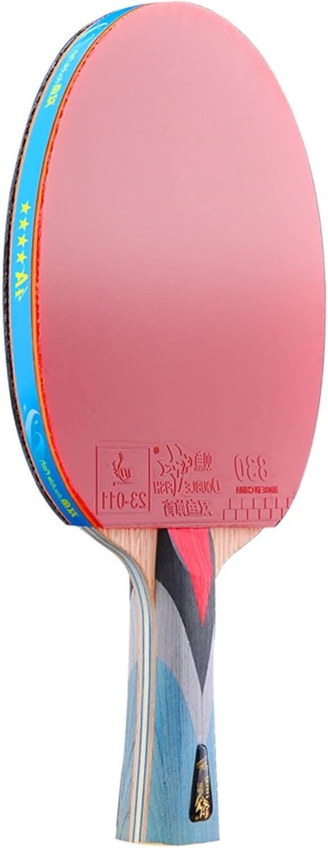 Tafeltennisbatje - Pingpongpeddel - Competitie Training - 7 Lagen Hout - Penhold Grip - Rood Zwart