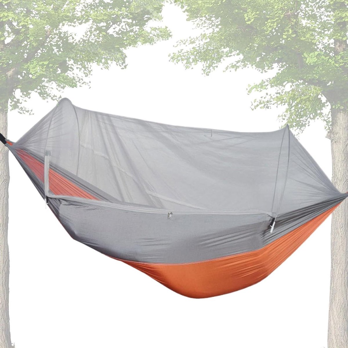 Kampeerhangmat - Buitenluifel Tent - Outdoor avontuur - Muggennet bescherming - 316 x 278 cm - Oranje