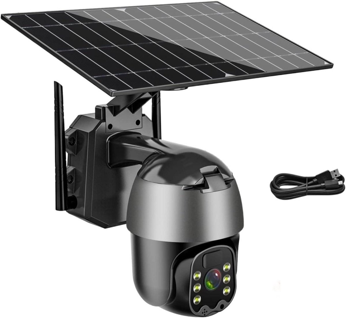 Beveiligingscamera - IP Camera - Huisbewaking - Zonne-energie - 5MP - Wit