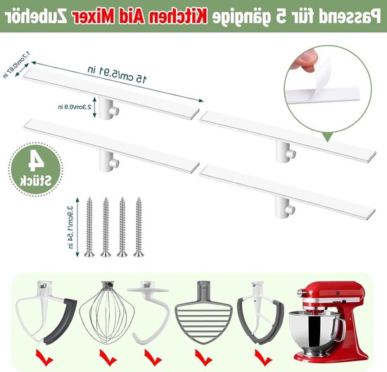 4 Stuks Houder voor Kitchenaid Blender Accessoires, Organizer voor Keukenmixers en Keukenaccessoires, Ideaal voor Opberging en Organisatie in de Keuken van Merkloos — afbeelding 5