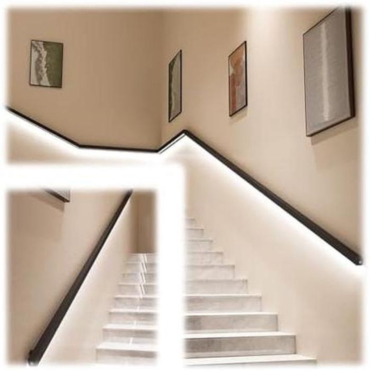 Led Trapleuning - Veiligheidsverlichting Trappen - Verbeter Zichtbaarheid - Bewegingssensor - 60 cm - Zwart