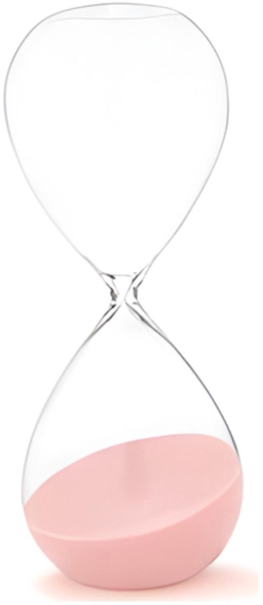 Gift Decor Zandloper cilinder XL - roze - decoratie of tijdsmeting - 60 minuten - glas - D11 x H30 cm