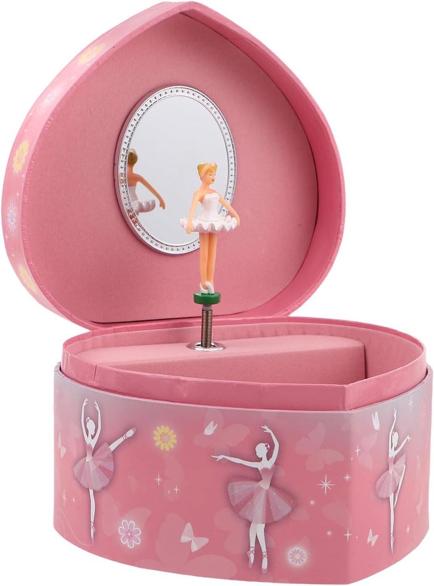 Muziekdoos Ballerina - Sieradendoosje Meisjes - Sieraden Opbergen - Draaiende Danseres - 14.5 cm - Roze