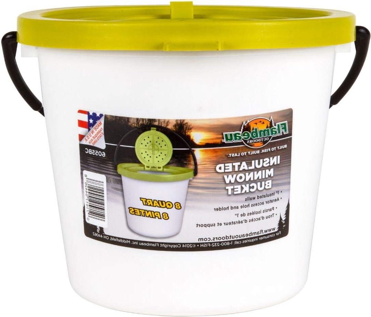 Geïsoleerde Emmer - Aas Emmer - Levend aas bewaren - Geïsoleerde schuimvoering - 8 Liter Capaciteit - Wit Groen