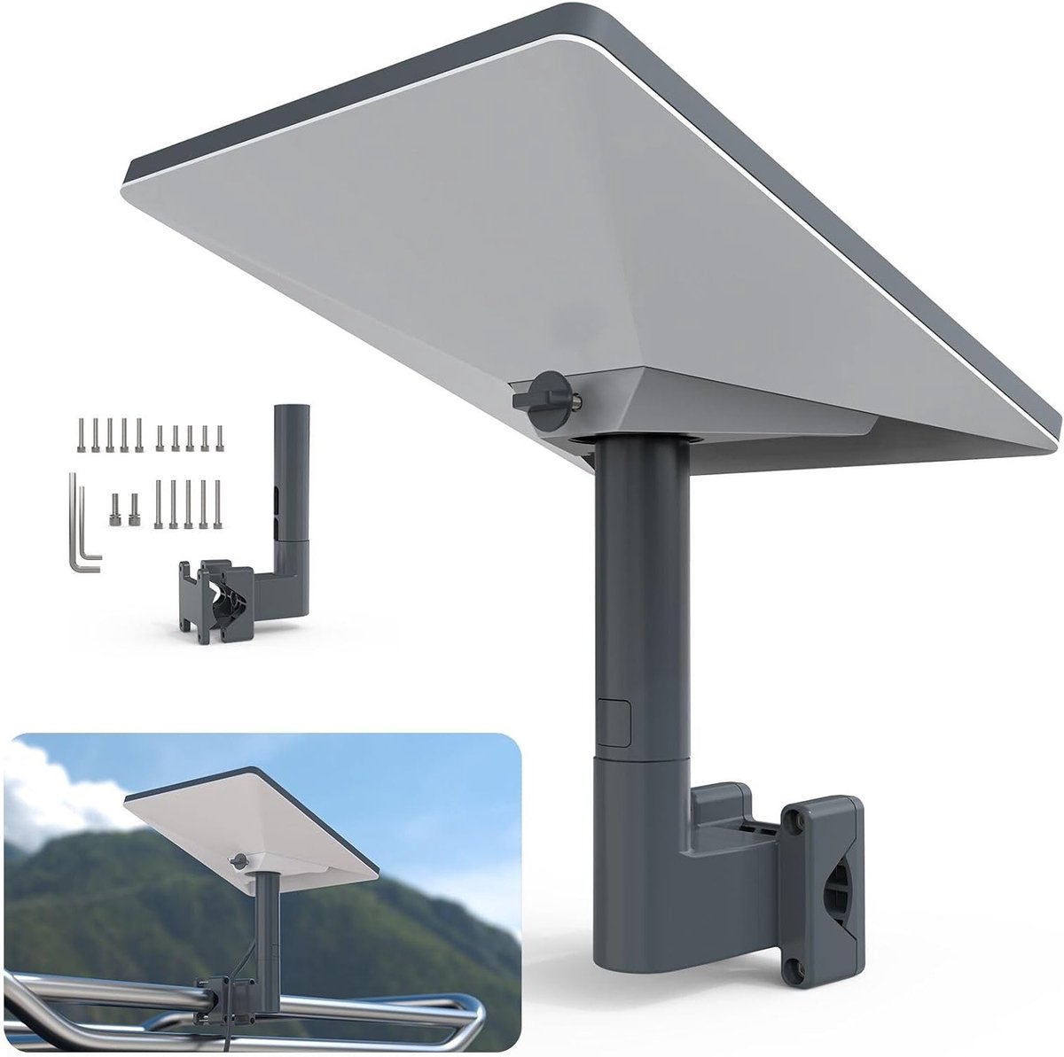 Mini RV Ladder Houder van Aluminium Legering, Accessoires voor Starlink RV met Installatiebereik van 0.8-1.97 Inch, Ideaal voor Camping en Reisgebruik