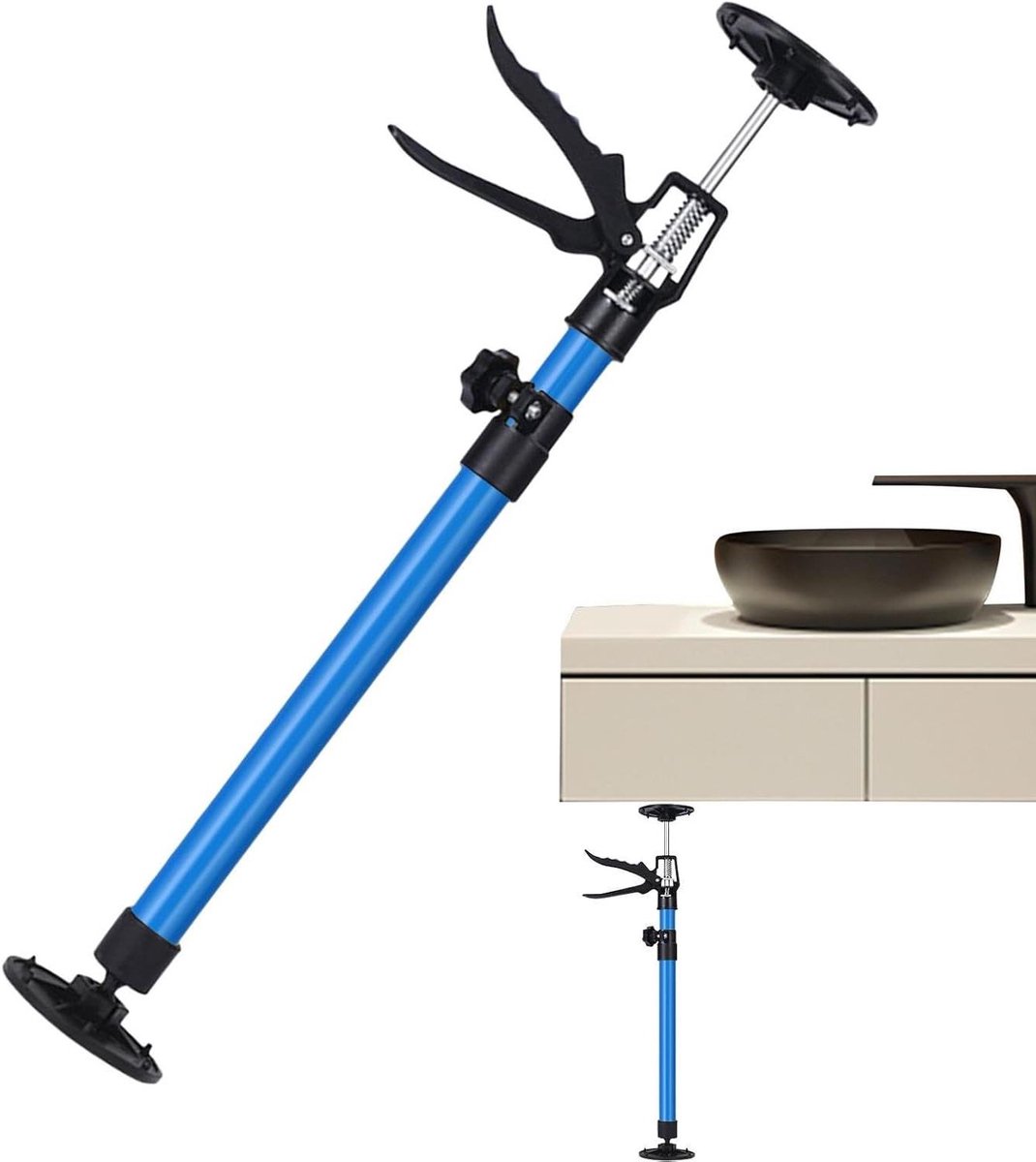Verstelbare Steunstaaf - Hulpstuk - Kasten Plaatsen - Kantelbare Persplaat - 30-115 cm