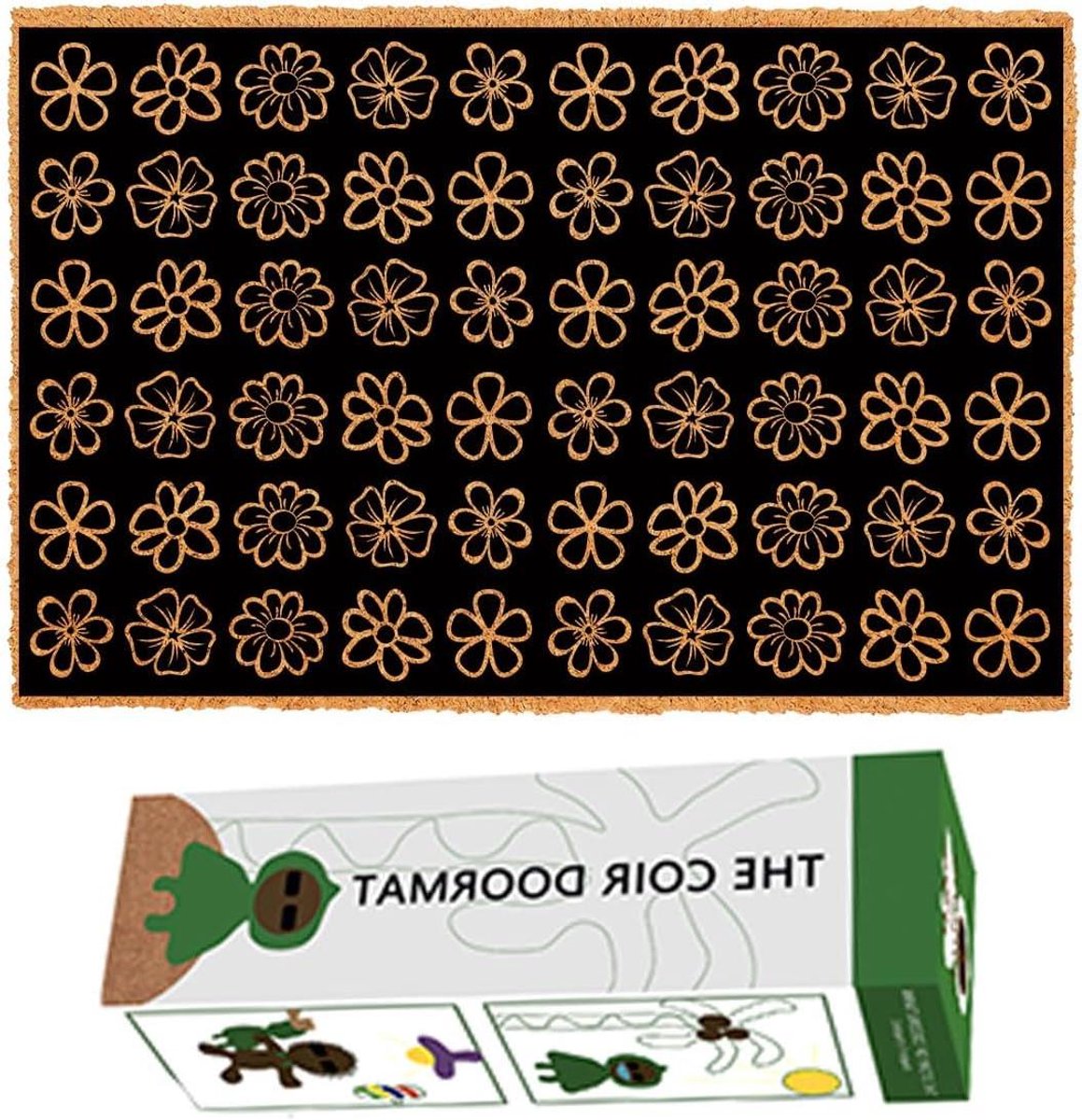 Kokos Deurmat - Voordeur Mat Mat - Vuil Vangen - Anti-slip Rubberen Achterkant - 60 x 40 c