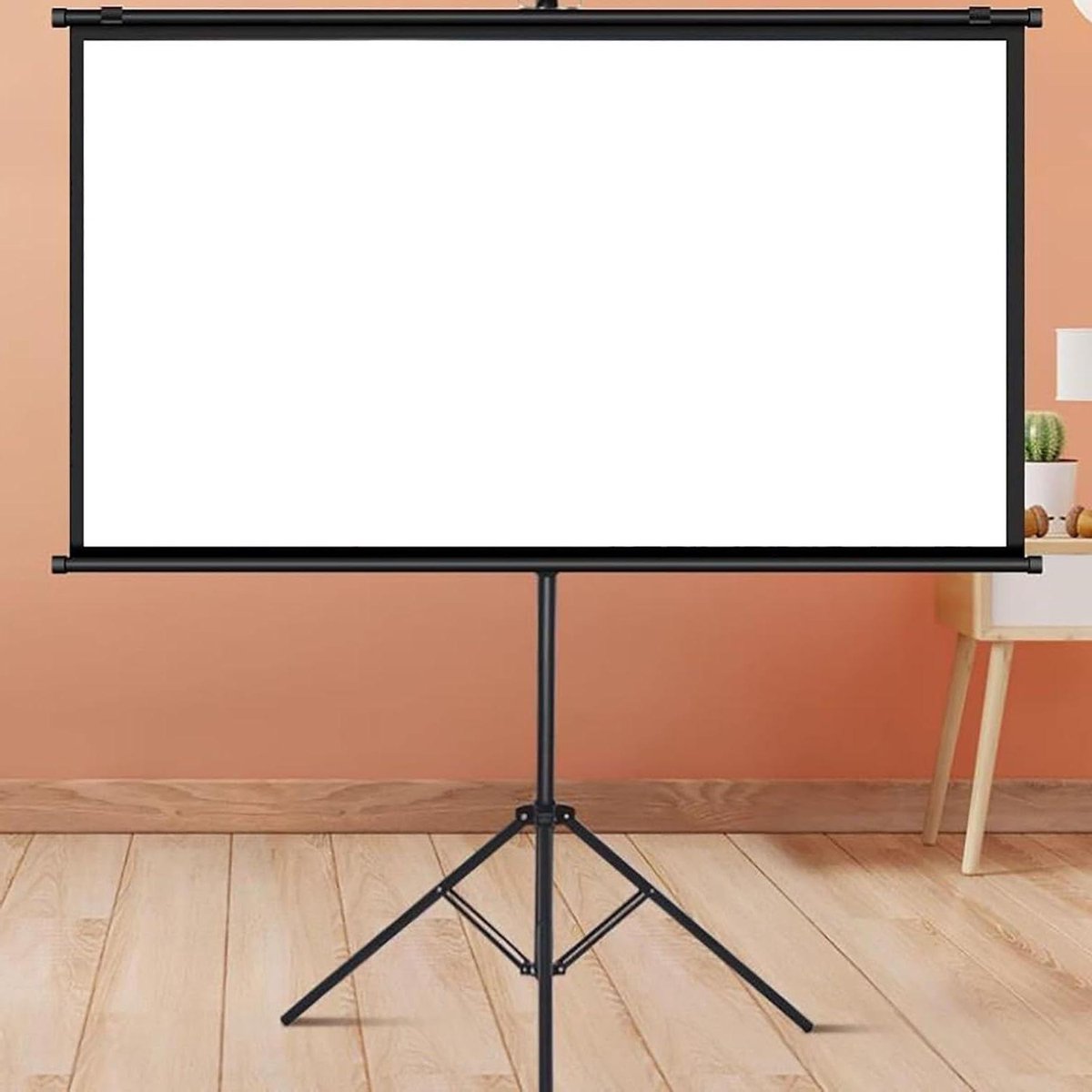 Projectiescherm - Draagbaar Scherm - Buiten Film Kijken - In Hoogte Verstelbaar - 60 Inch - Wit