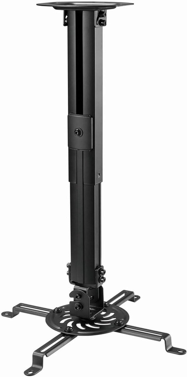 Projector Beugel - Plafondhouder Beamer - Thuisbioscoop Instellen - Volledig Verstelbaar - 38-58 cm - Zwart