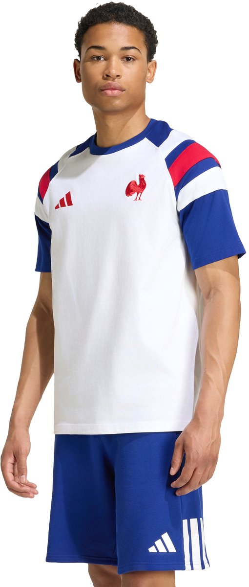 Adidas Performance Frankrijk Rugby Reis-T-Shirt Mannen Heren Wit