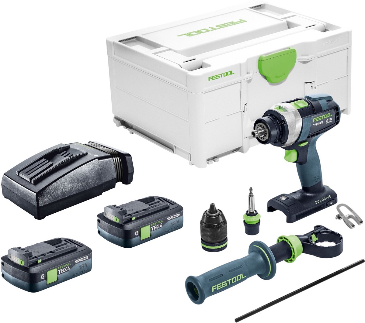 Festool TPC 18/4-Basic accu-slagboormachine 18 V 75 Nm borstelloos + 2x accu 4,0 Ah + oplader + Systainer