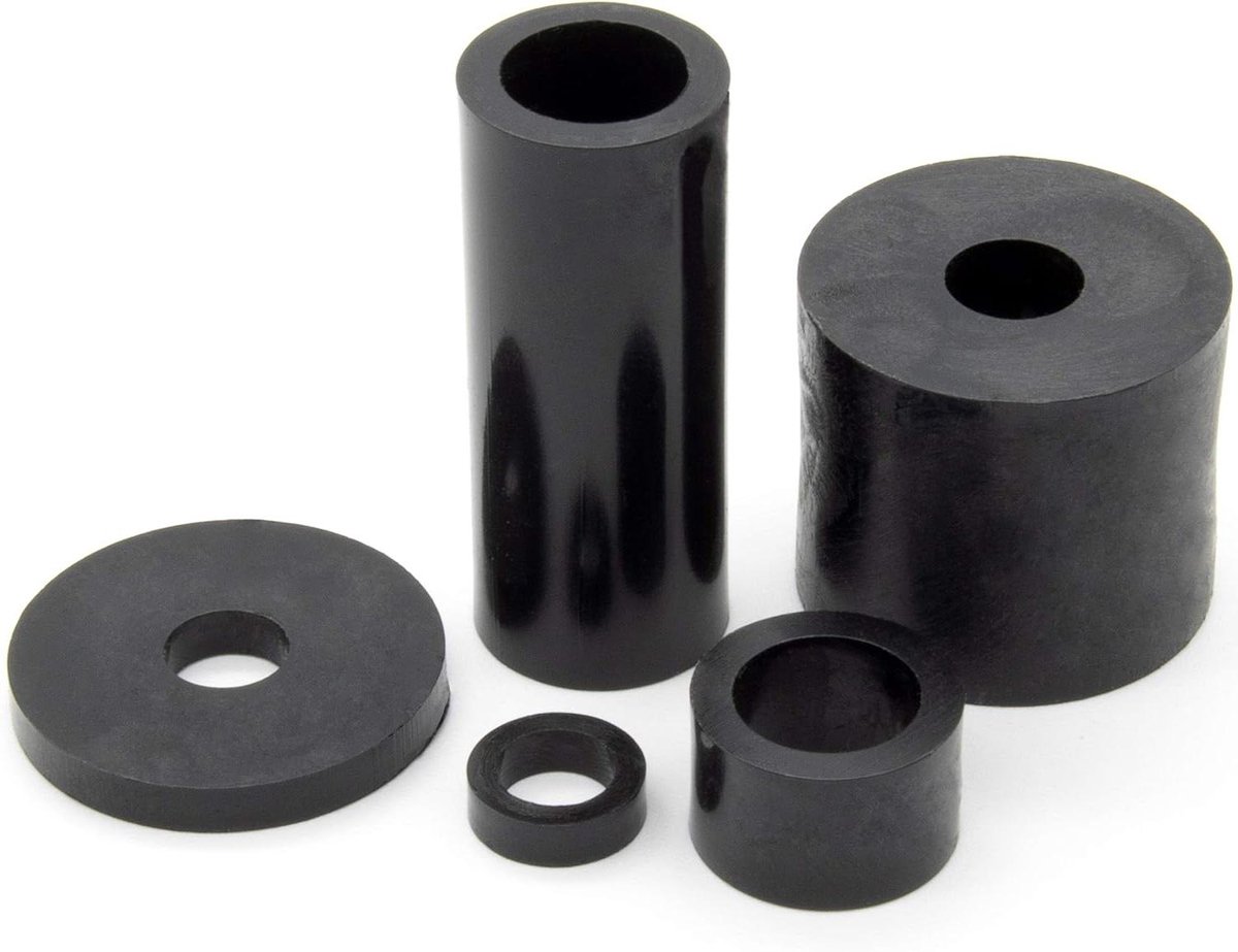 4 stuks afstandshulzen voor M10 | 25 x 10,5 x 10 mm | afstandsstukken rond van kunststof sluitringen afstandhouders afstandhouders schroefdraadhulzen