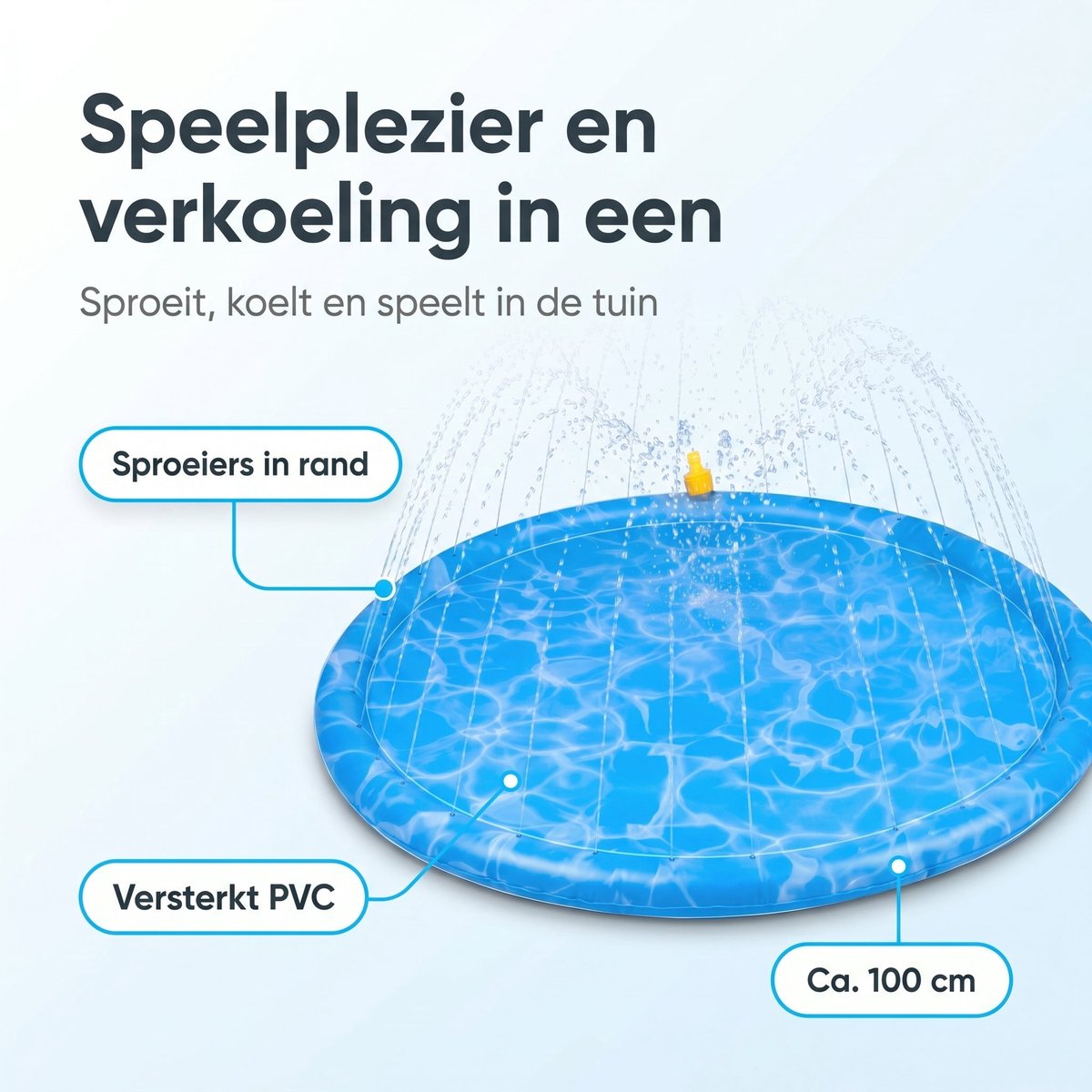 Lomera Hondenzwembad - Waterspeelmat voor Honden met Sproeier - Watersprinkler - Verkoeling Hond - Honden Badje - Hondenspeelgoed - Hondendouche - Sproeimat - Hondenmat - Antislip - Voor Tuin - Waterspeelgoed — afbeelding 2