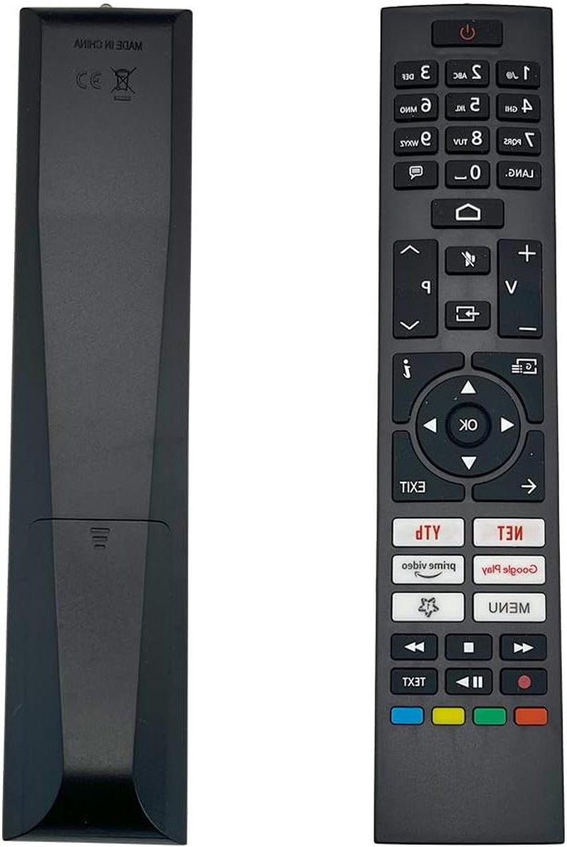 Afstandsbediening - Universele afstandsbediening - TV bedienen - Direct klaar voor gebruik - 21 cm - Zwart