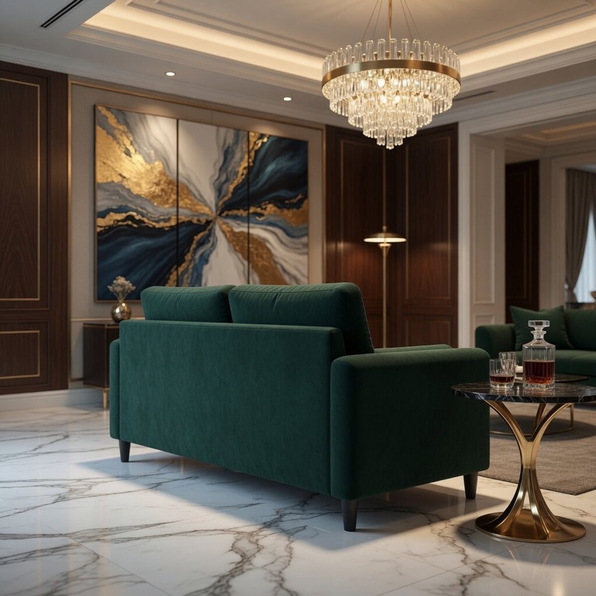 Luxe Fluweel Bank – Groen – Industrohome